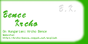 bence krcho business card